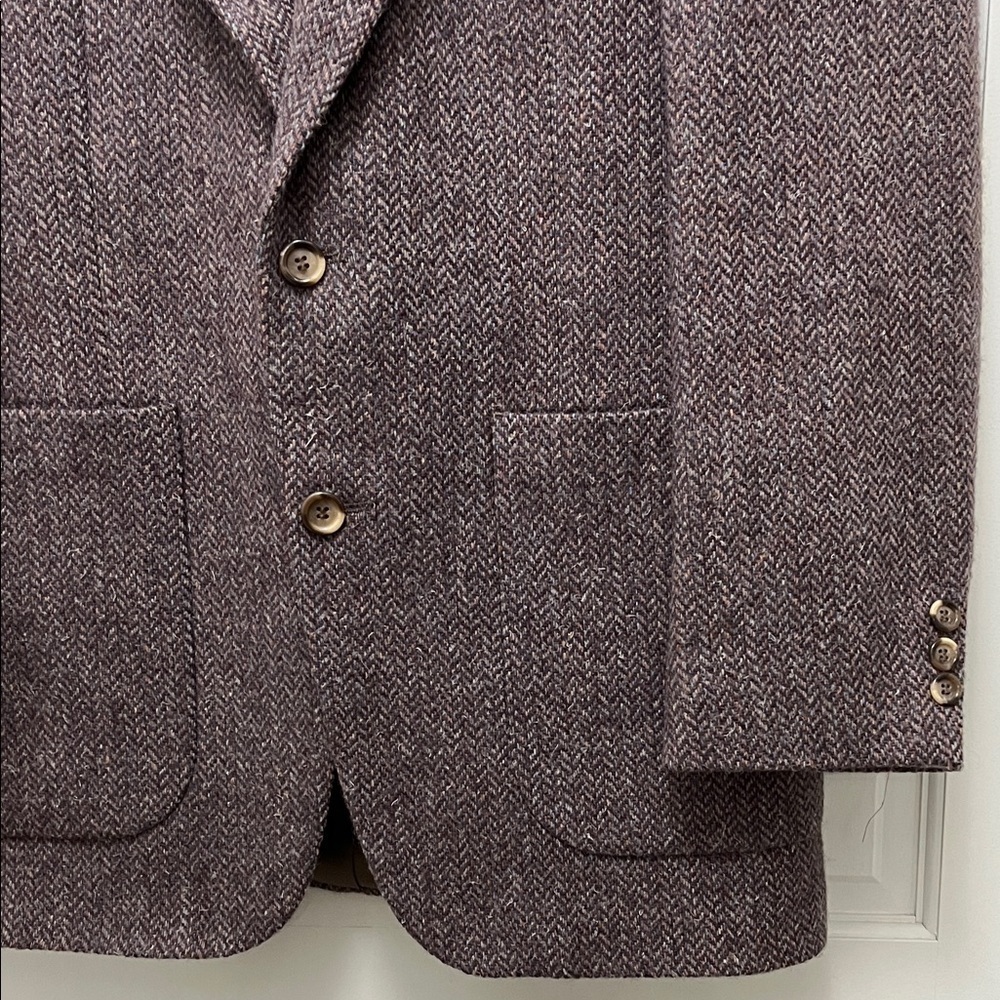 Vintage Dayton's Daniel Hechter Brown Wool Herringbone Blazer - Size Large - Picture 7 of 16
